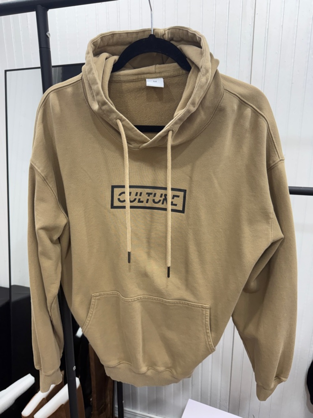 NWOT Medium Culture Logo Tan Men's Pullover Hoodie